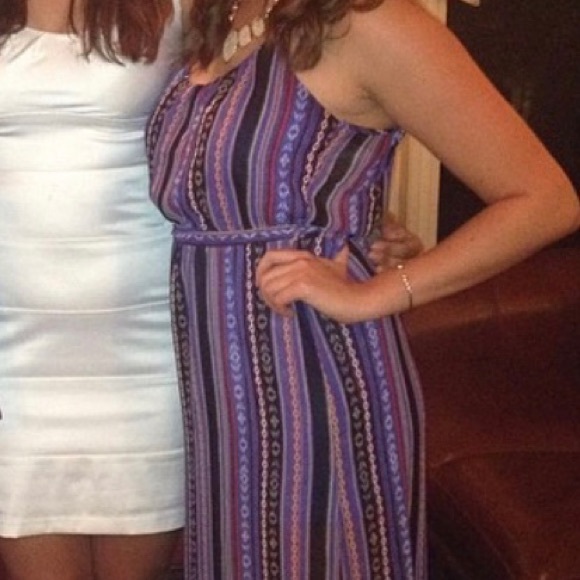 Tribal Striped Chiffon Maxi Dress - Picture 3 of 6